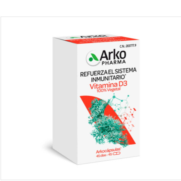 Arkopharma fitoterapia en cápsulas Arkocápsulas® Vitamina D3 100 % Vegetal