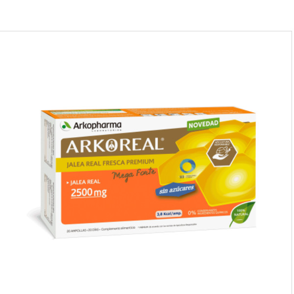 Arkopharma fitoterapia en cápsulas Arkoreal® Jalea Real Mega Forte 2500 mg SIN AZÚCAR
