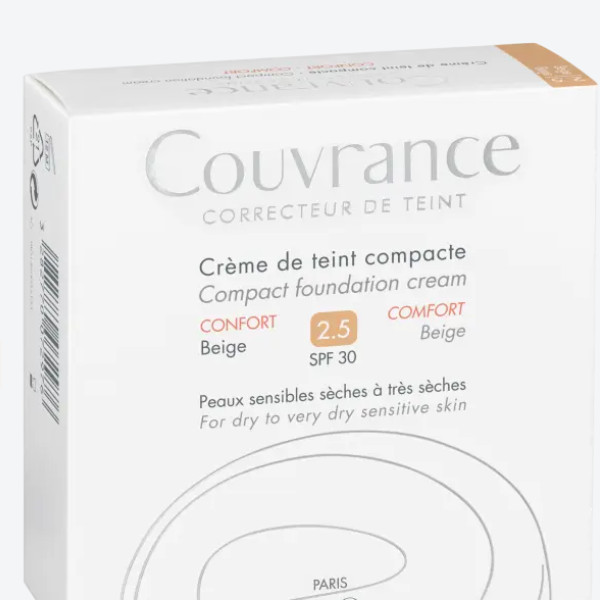 Agua termal Avène Hidroterapia de Avène Couvrance Crema Compacta Confort Beige Corrige imperfecciones - Unifica el tono de piel - Maquillaje