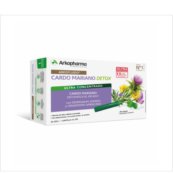 Arkopharma fitoterapia en cápsulas Arkofluido® Cardo Mariano Detox