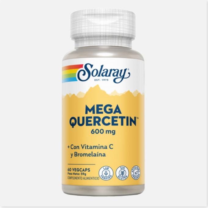 SOLARAY Mega Quercetin™- 60 VegCaps. Sin Gluten. Apto Para Veganos