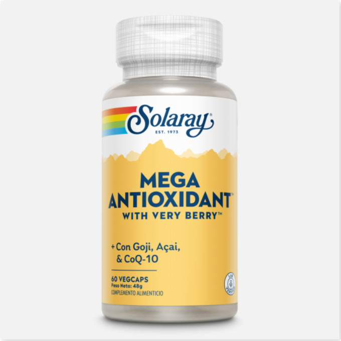 SOLARAY Mega-Multi Antioxidant With Very Berry- 60 VegCaps. Apto Para Veganos