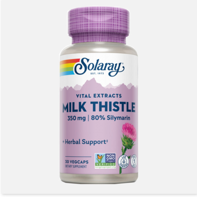 SOLARAY Milk Thistle-30 VegCaps. Apto Para Veganos.