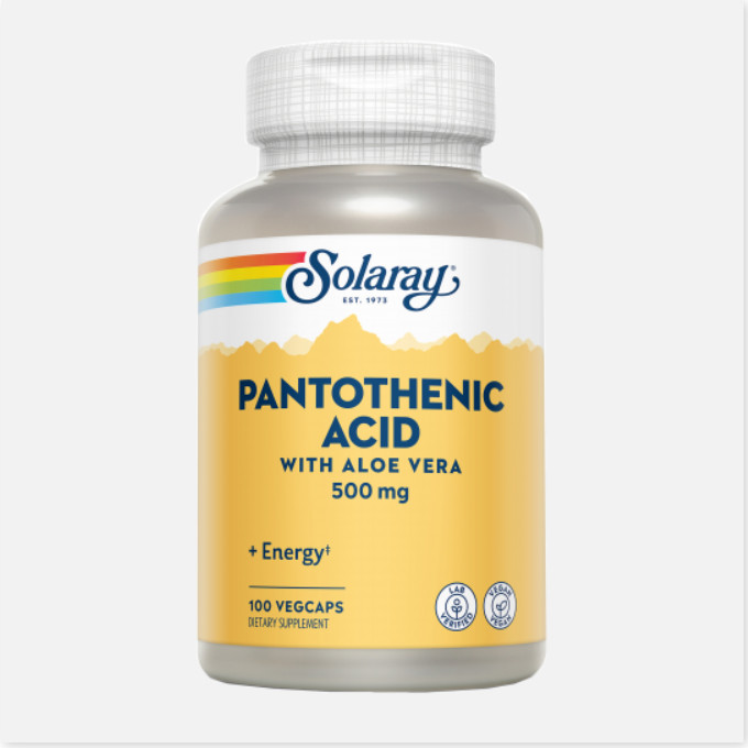SOLARAY Pantothenic Acid - 100 VegCaps. Apto Para Veganos