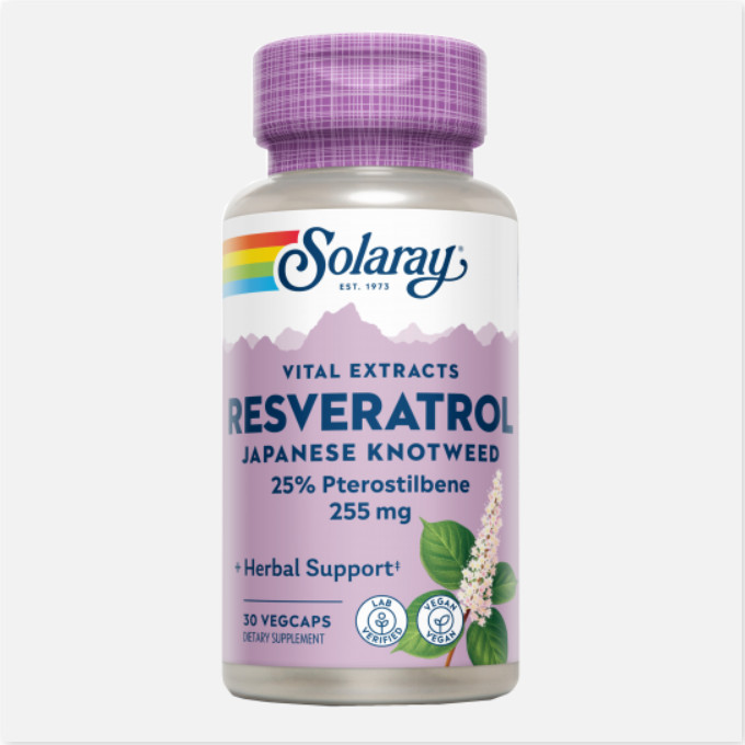 SOLARAY Super Resveratrol 250 Mg- 30 VegCaps. Apto Para Veganos