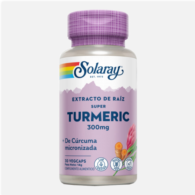 SOLARAY Super Turmeric - 30 VegCaps. Sin Gluten. Apto Para Veganos