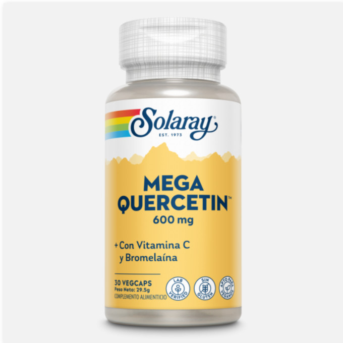 SOLARAY Small Mega Quercetin™ -30 VegCaps. Sin Gluten. Apto Para Veganos
