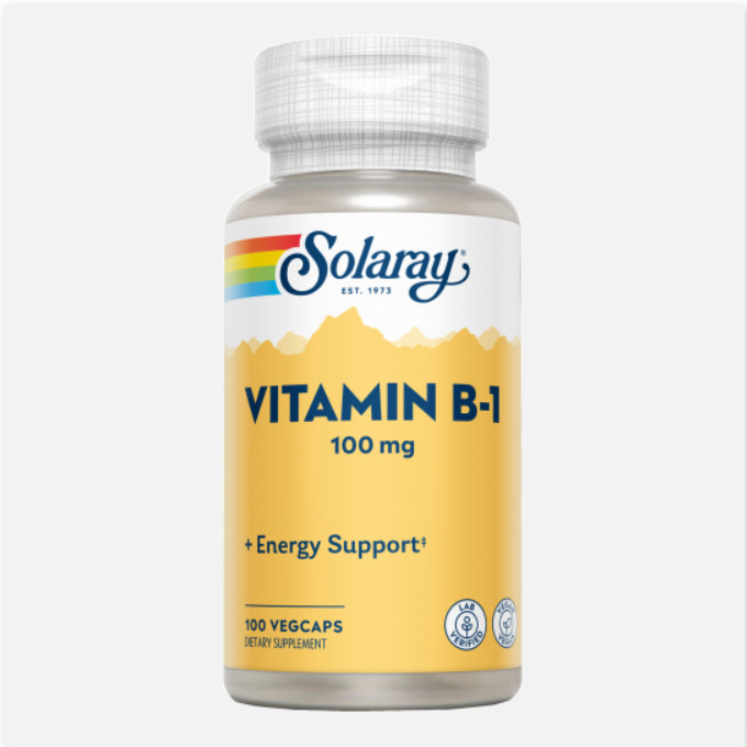 SOLARAY Vitamin B1 100 Mg - 100 VegCaps. Apto Para Veganos