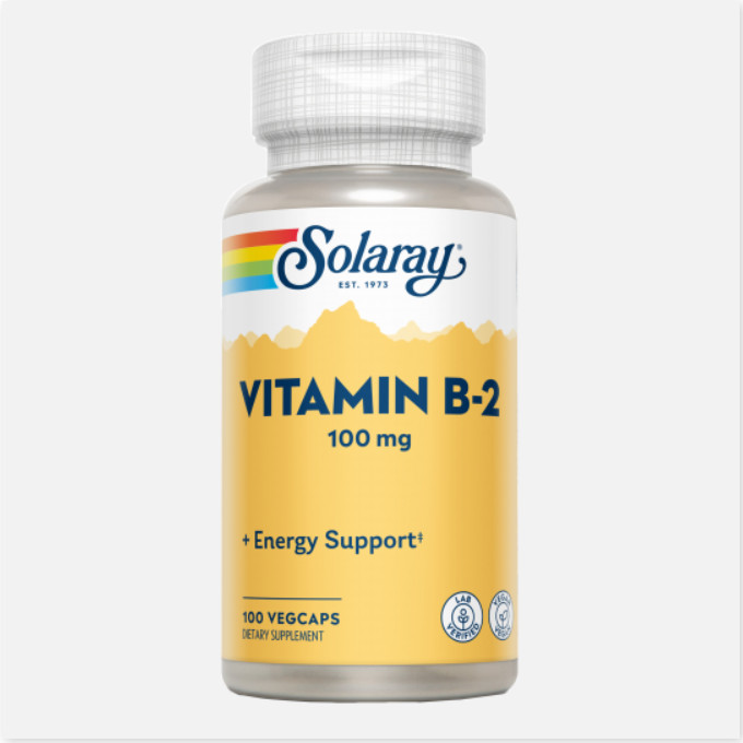 SOLARAY Vitamin B2 - 100 VegCaps. Apto Para Veganos