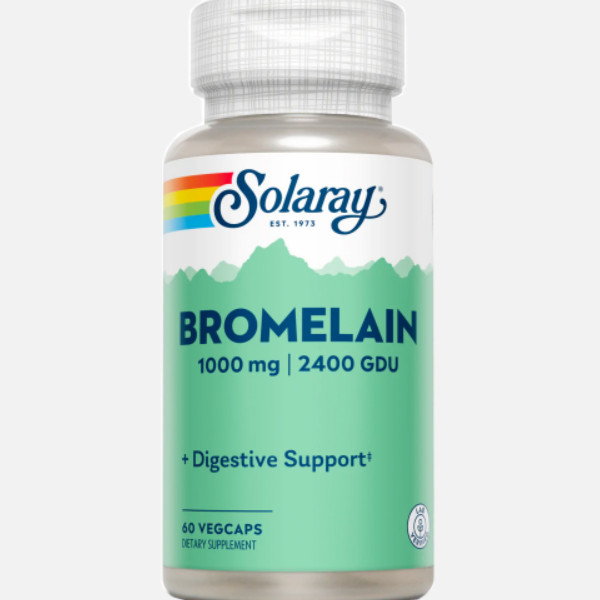 SOLARAY Bromelain- 60 Cápsulas. Apta Para Veganos