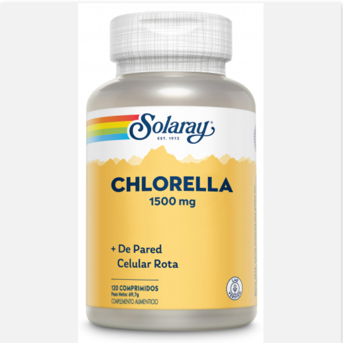 SOLARAY Chlorella-120 Comprimidos. Apto Para Veganos