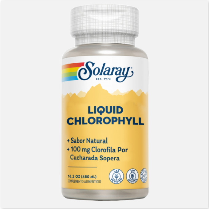 SOLARAY Chlorophyll Líquida-480 Ml. Sin Gluten. Apto Para Veganos