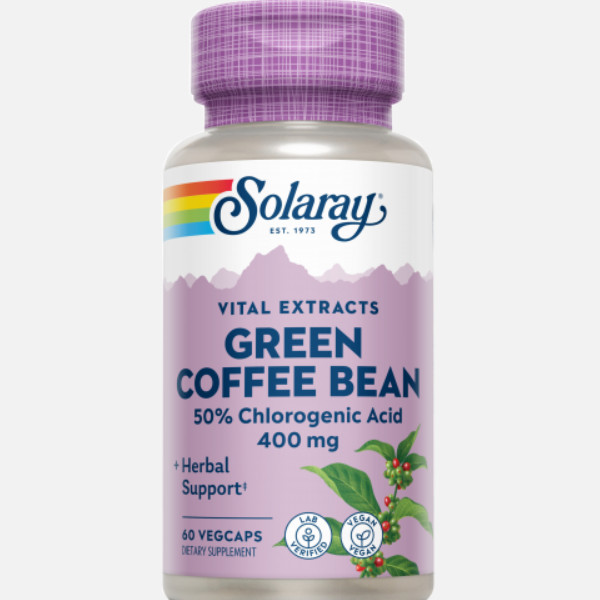 SOLARAY Green Coffe Bean 400 Mg- 60 VegCaps. Apto Para Veganos