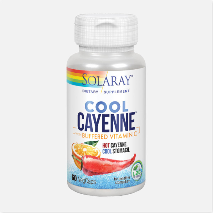 SOLARAY Cool Cayenne™ 500 Mg - 60 Vegcaps. Apto Para Veganos