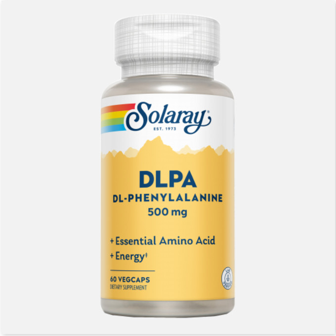 SOLARAY DLPA DL-Phenylalanine 500 Mg - 60 VegCaps. Apto Para Veganos