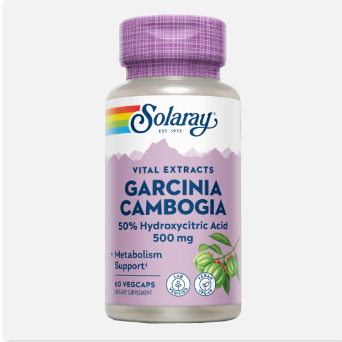 SOLARAY Garcinia Cambogia 500 Mg - 60 VegCaps. Apto Para Veganos.