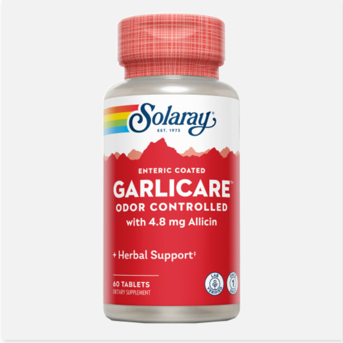 SOLARAY Garlicare™-60 Comprimidos. Sin Olor. Apto Para Veganos