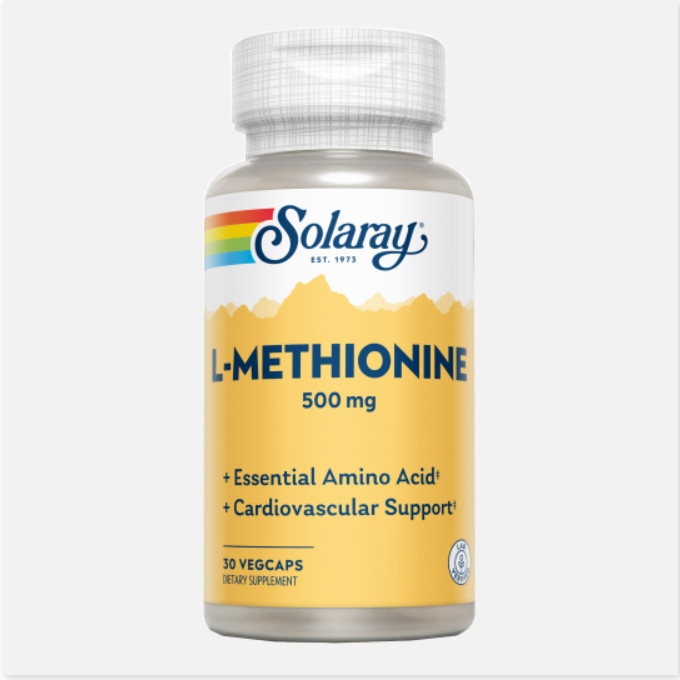 SOLARAY L-Methionine 500 Mg- 30 VegCaps. Apto Para Veganos