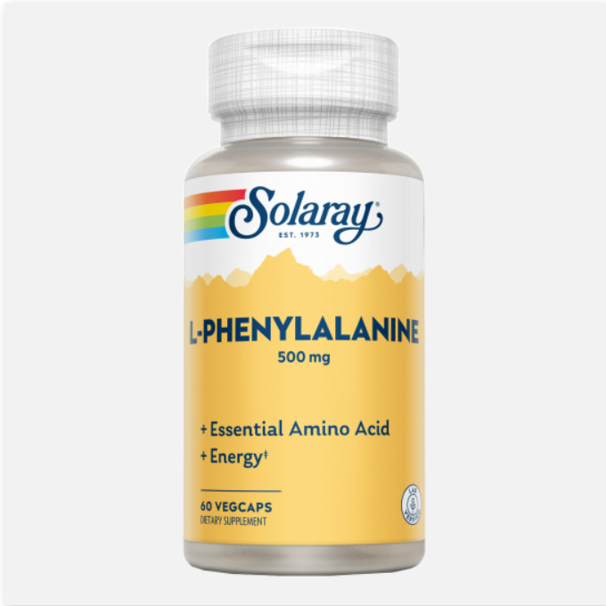 SOLARAY L-Phenylalanine 500 Mg- 60 VegCaps. Apto Para Veganos