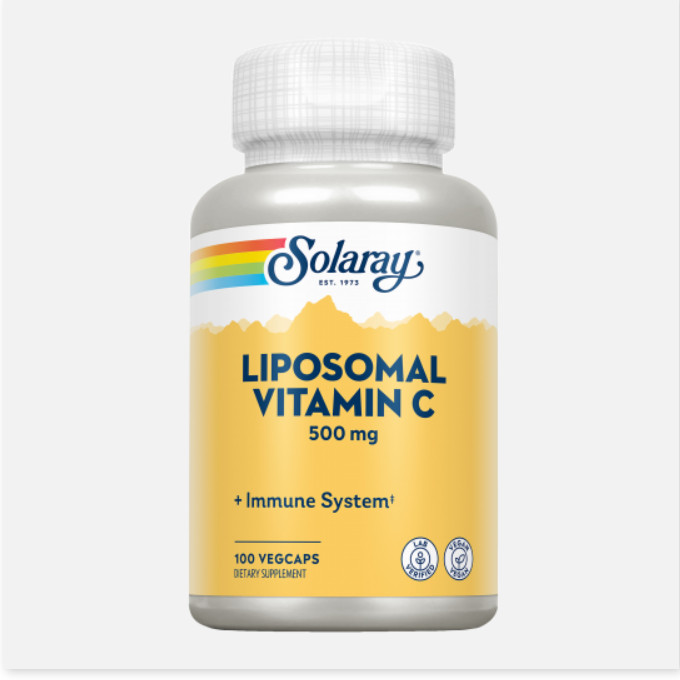 SOLARAY Liposomal Vitamin C 500 MG 100 Vegcaps. Sin Gluten . Apto Para Veganos.