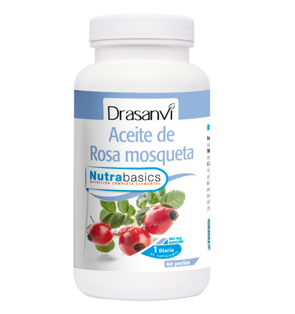 DRASANVI nutrición deportiva, alimentación bio y cosmética ecológica Rosa Mosqueta 500 mg Bote 60 Perlas Nutrabasics Drasanvi