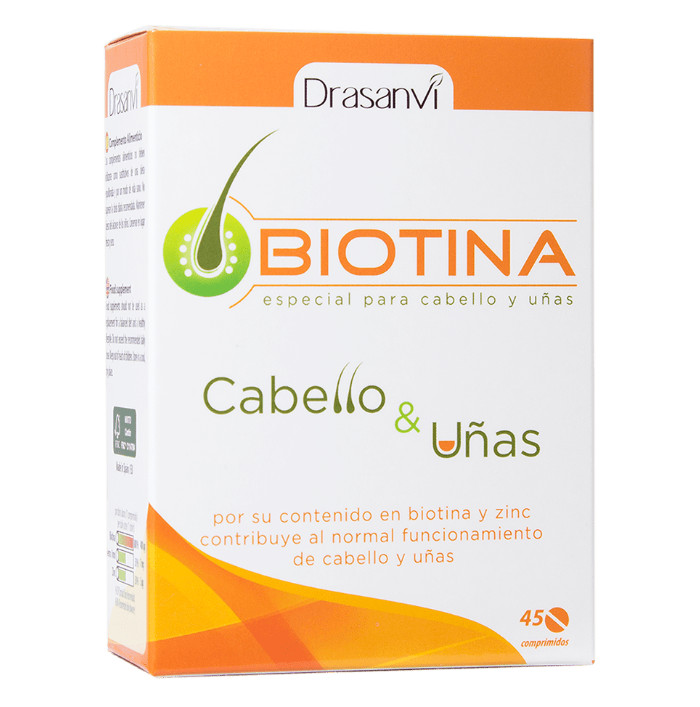 DRASANVI nutrición deportiva, alimentación bio y cosmética ecológica Biotina 400 µg 45 Comprimidos Drasanvi