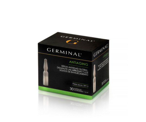 Germinal expertos en la salud de tu piel SÉRUM ANTIAGING PIELES SECAS Piel joven e hidratada (30 ampollas)