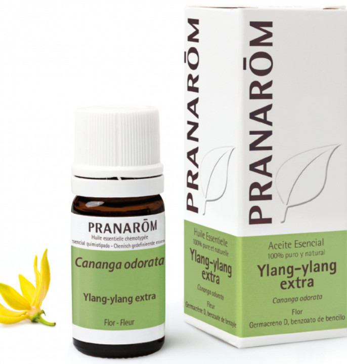 PRANAROM AROMATERAPIA fitoaromaterapia medicina natural Ylang-ylang - 5 ml Cananga odorata Campos de aplicación Confort femenino - Cuidados de la piel - Equilibrio emocional - Energía y vitalidad - Cuidados de belleza