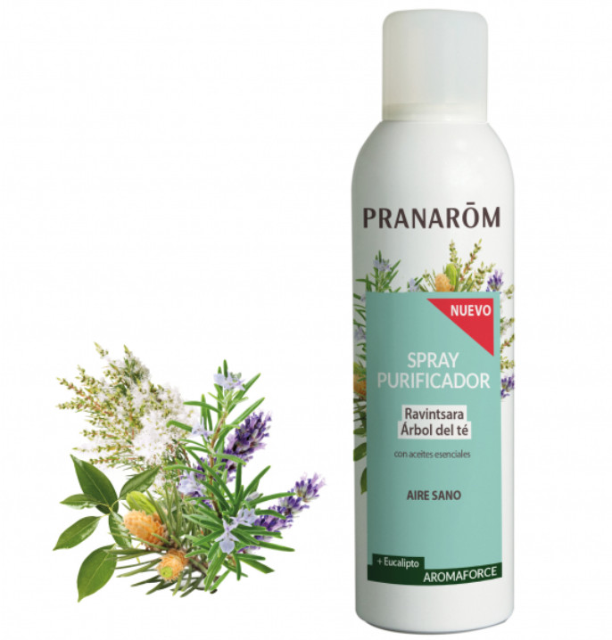 PRANAROM AROMATERAPIA fitoaromaterapia medicina natural Spray purificador - 150 ml Ravintsara - Árbol del té - Aire sano Campos de aplicación Purificador