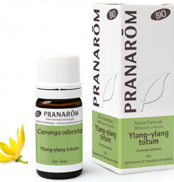 PRANAROM AROMATERAPIA fitoaromaterapia medicina natural Ylang-ylang totum - 5 ml Cananga odorata Campos de aplicación Confort femenino - Cuidados de la piel - Equilibrio emocional - Energía y vitalidad - Cuidados de belleza