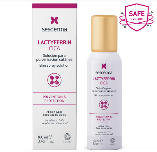 SESDERMA dermocosmetica Nanotech Listening to your skin LACTYFERRIN cica spray