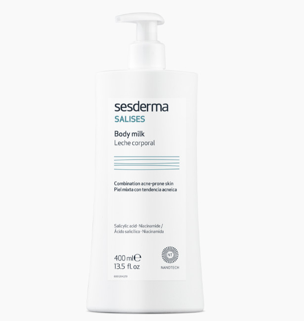 SESDERMA dermocosmetica Nanotech Listening to your skin ACNÉ CORPORAL SALISES LECHE CORPORAL 400 ML