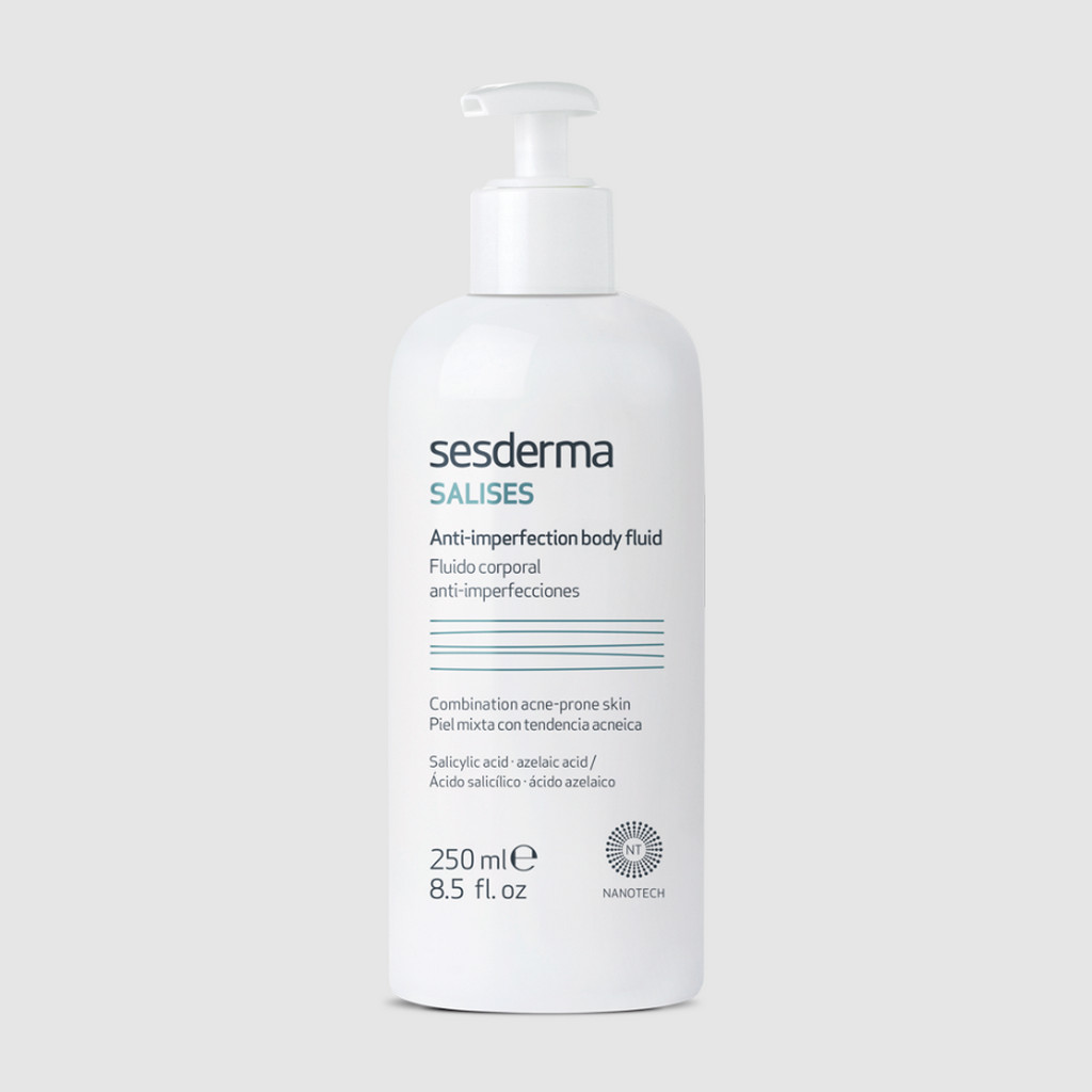 SESDERMA dermocosmetica Nanotech Listening to your skin SALISES FLUIDO CORPORAL ANTI-IMPERFECCIONES 250 ML