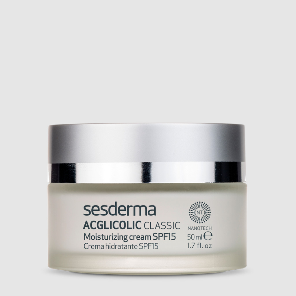 SESDERMA dermocosmetica Nanotech Listening to your skin ACGLICOLIC Classic crema hidratante SPF 15