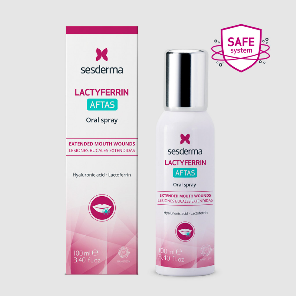 SESDERMA dermocosmetica Nanotech Listening to your skin LACTYFERRIN aftas oral spray 100ML