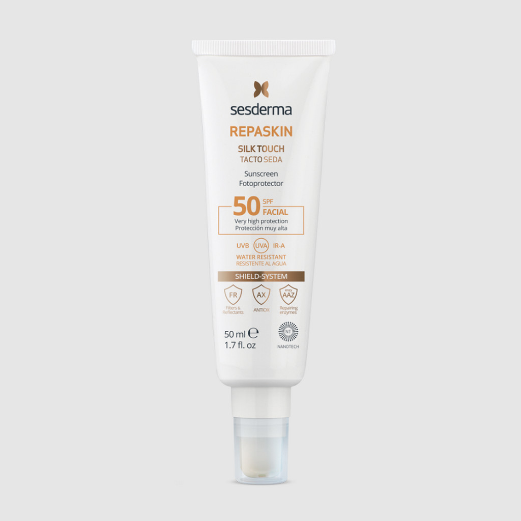 SESDERMA dermocosmetica Nanotech Listening to your skin REPASKIN Facial Tacto Seda SPF 50