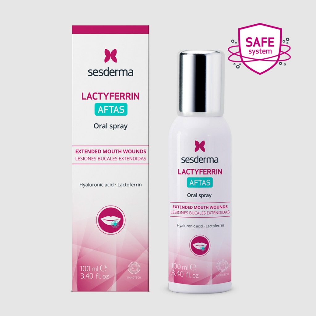 SESDERMA dermocosmetica Nanotech Listening to your skin LACTYFERRIN aftas oral spray 100ML