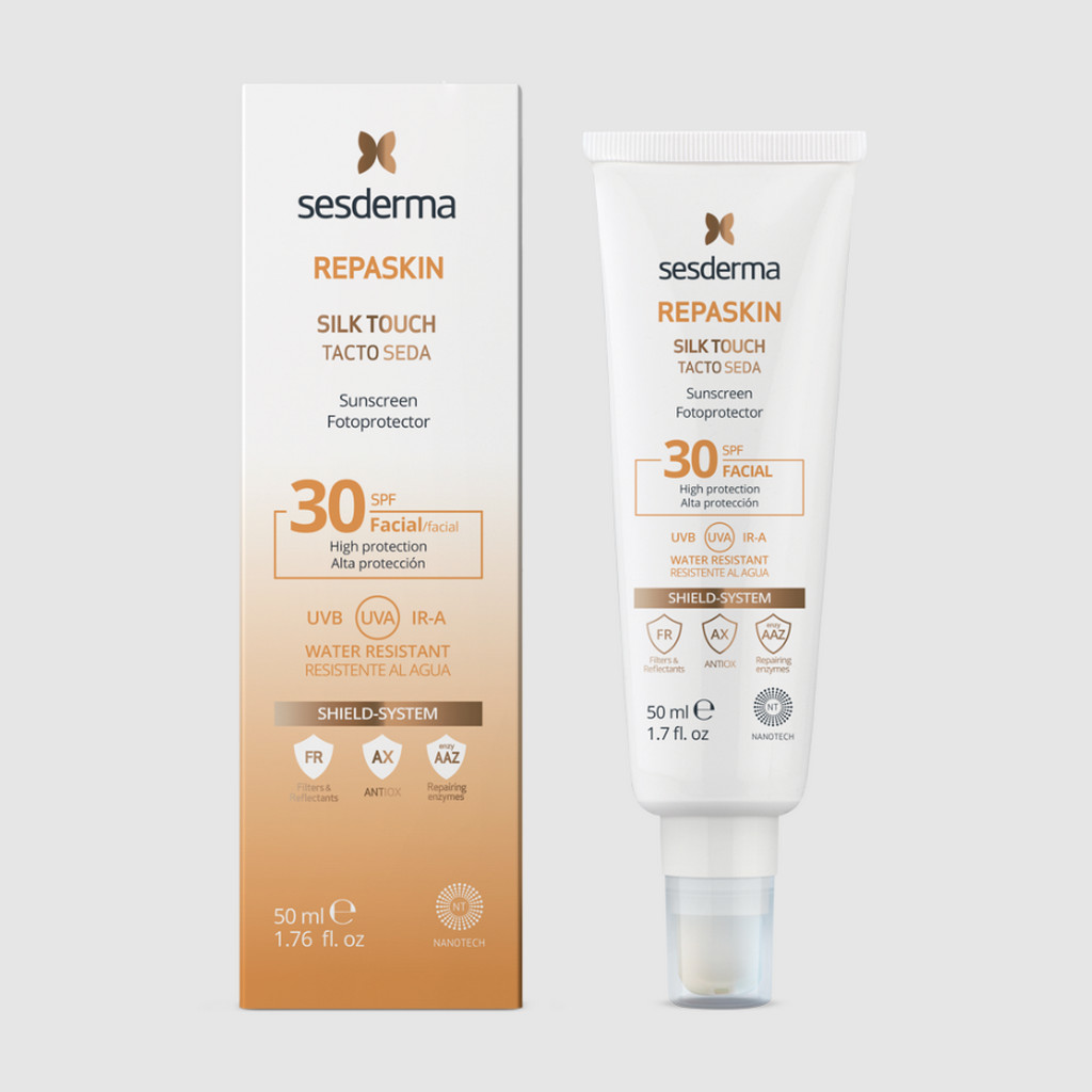SESDERMA dermocosmetica Nanotech Listening to your skin REPASKIN Facial Tacto Seda SPF 30