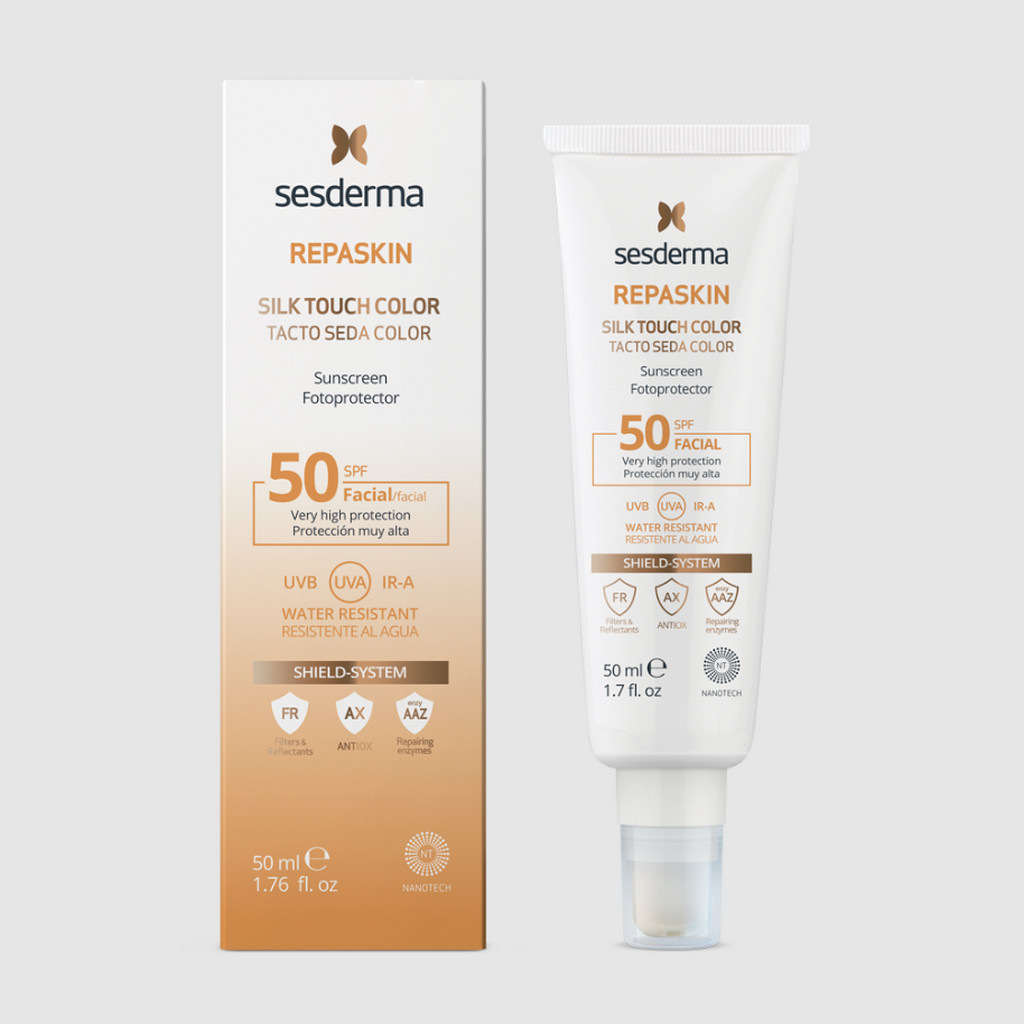 SESDERMA dermocosmetica Nanotech Listening to your skin REPASKIN Tacto Seda con Color SPF50