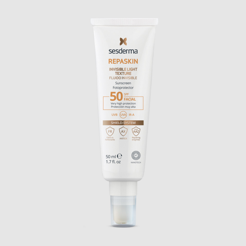 SESDERMA dermocosmetica Nanotech Listening to your skin REPASKIN Fluido invisible SPF50