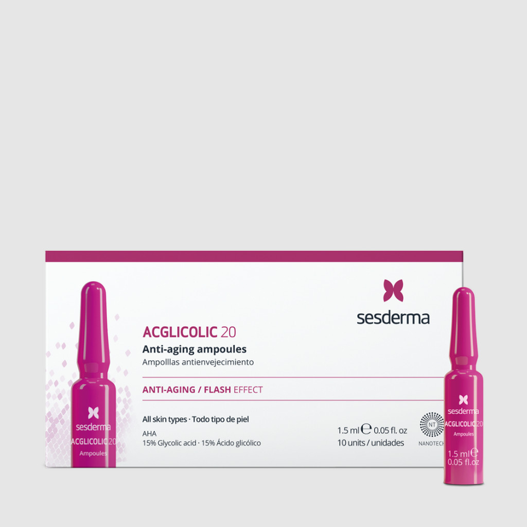 SESDERMA dermocosmetica Nanotech Listening to your skin ACGLICOLIC 20 Ampollas