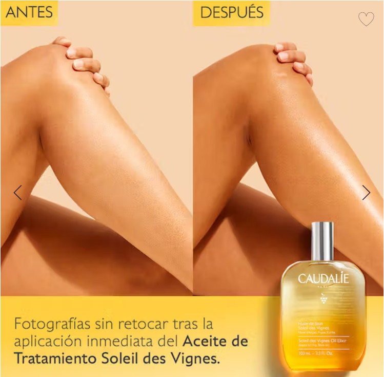 CAUDALIE los beneficios de la vid para el tratamiento y cuidado de la piel. Aceite de Tratamiento Soleil des Vignes