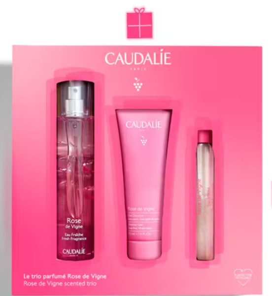 CAUDALIE los beneficios de la vid para el tratamiento y cuidado de la piel. Aguas refrescantes y perfumesCofre Trío Perfumado Rose de Vigne