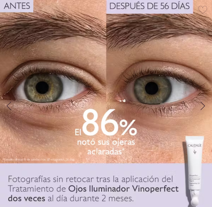 CAUDALIE los beneficios de la vid para el tratamiento y cuidado de la piel. VinoperfectTratamiento de Ojos Iluminador