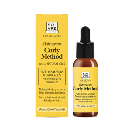 SOIVRE COSMETICS NUTRE, REPARA, FORTALECE, DENSIFICA E HIDRATA SU CABELLO SÉRUM CAPILAR 30ML Curly Method Nutre, hidrata y suaviza. Evita el encrespamiento.