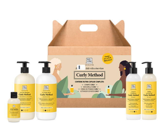 SOIVRE COSMETICS NUTRE, REPARA, FORTALECE, DENSIFICA E HIDRATA SU CABELLO PACK CURLY METHOD 5 PRODUCTOS Curly Method Recupera y dale vida a tus rizos.