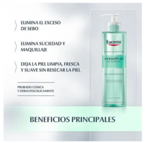 Eucerin productos dermocosméticos que cuidan la piel DERMOPURE OIL CONTROL Gel Limpiador