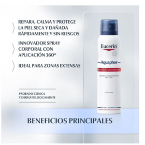 Eucerin productos dermocosméticos que cuidan la piel Aquaphor Pomada Corporal en Spray