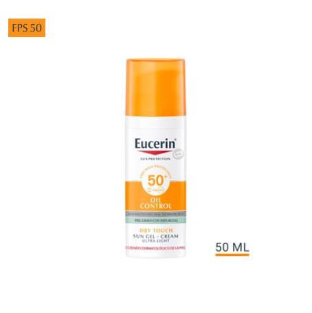 Eucerin productos dermocosméticos que cuidan la piel Sun Gel Crema Oil Control Dry Touch FPS 50+