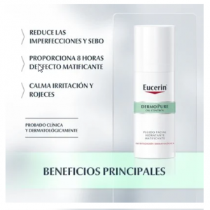 Eucerin productos dermocosméticos que cuidan la piel DERMOPURE OIL CONTROL Fluido Facial Hidratante Matificante